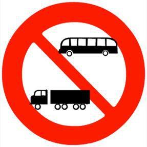 Biển số P.107 "Cấm xe ôtô khách và xe ôtô tải"